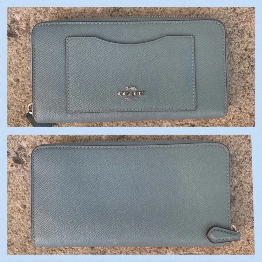 Coach Sky Chambray Blue Market Tote and Wallet Set